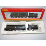 Hornby - an OO scale model 4-6-2 Battle of Britain class locomotive and tender,