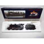 Bachmann - an OO scale model locomotive and tender 2-6-0 Crab op no 2715, BR black livery, # 32-178,