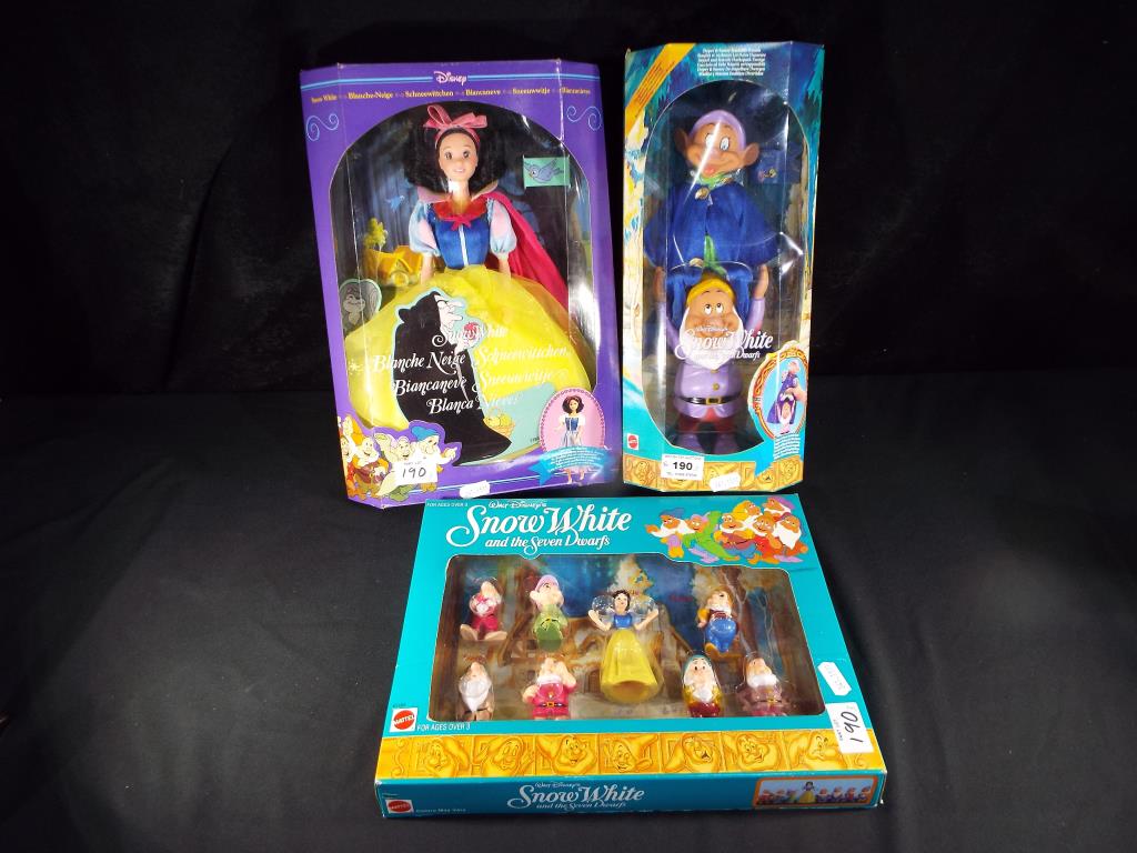 Disneyana - a collection of Disney figures to include Disney Snow White by Mattel, model #7783,