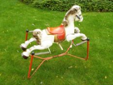 Mobo - a vintage painted metal childs Rocking Horse