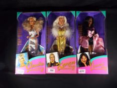 Sindy by Hasbro - a collection of three Sindy Top Model dolls to include Claudia Schiffer,