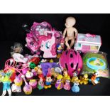 A good mixed lot of children's toys, games, including roller skates, paddling pool,