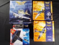 Corgi Aviation - 4 boxed 1:72 and 1:144 scale diecast model military aircraft.