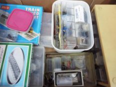 Model railways - a quantity of N gauge accessories to include boxed Peco turntable and Peco Train