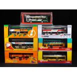 Diecast - Corgi - seven diecast buses in 1:76 scales in original boxes, comprising 44402, 42814,