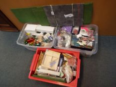 Dolls House Accessories - three large boxes of dolls house craft items to include flowers, tubs,