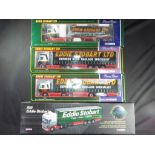 Diecast - Corgi - four boxed 1:50 scale Eddie Stobart model trucks, including CC12802 Scania T-Cab,