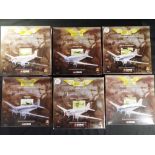 Corgi Aviation - 6 boxed diecast 1:144 scale civil aircraft.