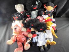 A collection of soft toys to include Gollies by Robin Rive, collectable bears and other.