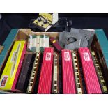 Hornby Dublo - a selection of OO gauge models to include seven tin-plate passenger carriages of