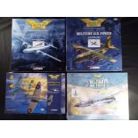 Corgi Aviation - 4 boxed military in 1:144 and 1:72 scale model aircraft by Corgi.