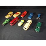 Dinky - Ten unboxed die cast vehicles in Playworn Condition, includes Packard Convertible,