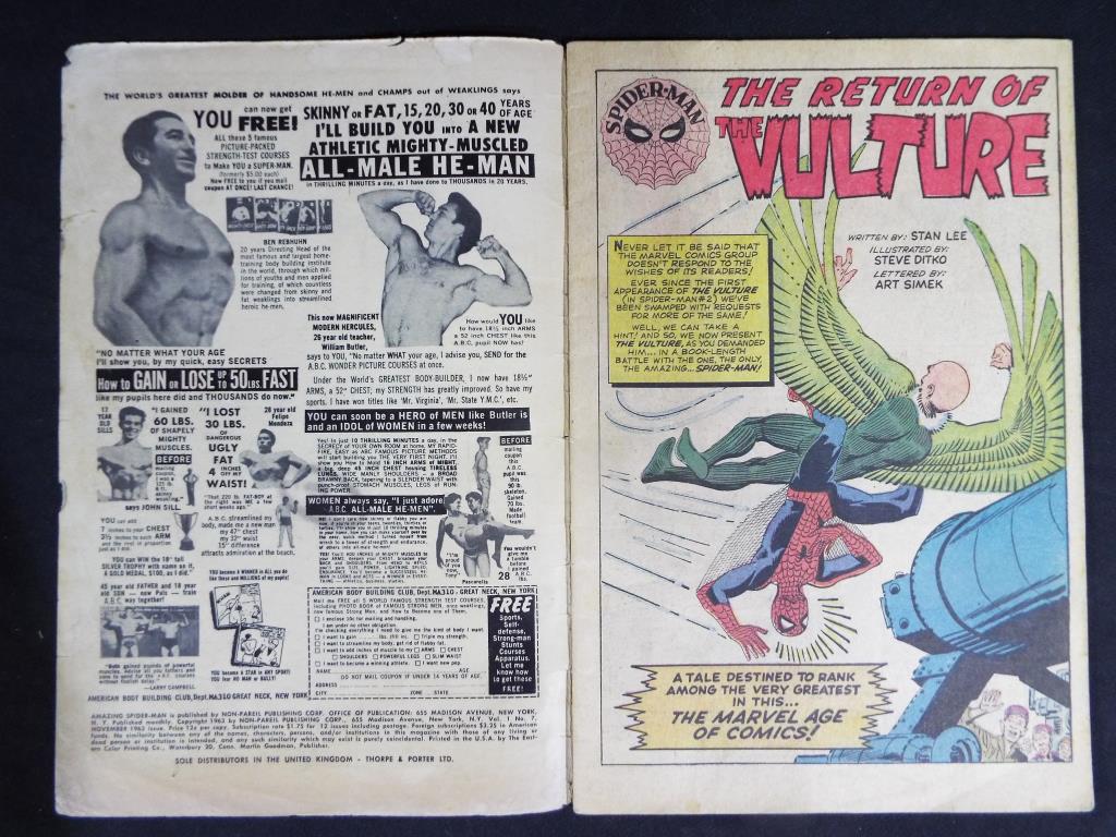 The Amazing Spider-Man #7 - 1963, Marvel Comics, pence copy, The Vulture's Return, - Image 2 of 2