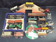 Model Railways - Hornby O gauge - a mixed lot of rolling stock, buffers,