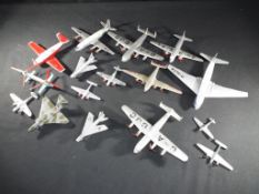 Diecast - Dinky - sixteen unboxed aeroplanes comprising 706 Viscount, 704 York, Viking and similar,