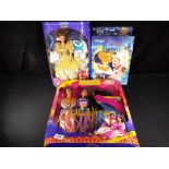 Disneyana - a collection of Disney dolls to include Aladdin gift set by Mattel, model #10657, boxed,