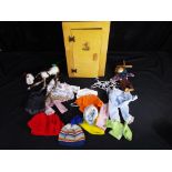 Dolls - A vintage unmarked dolls wooden wardrobe approx 41cms (H) x 22cms (W) x 16 cms (D),