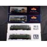 Model Railways - Bachmann OO gauge - two Class 25 diesels in BR green comprising 32-400 and 32-411,