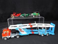 Corgi Major and Lesney - a diecast Carrimore tractor and car transporter,