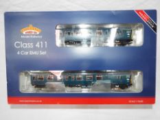 Bachmann - an OO gauge class 411 four-car 4CEP EMU set, 7119, BR blue with full yellow ends,