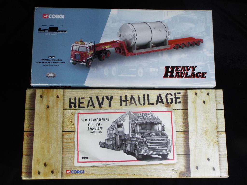 Corgi - 2 boxed Corgi Heavy Haulage diecast model trucks.