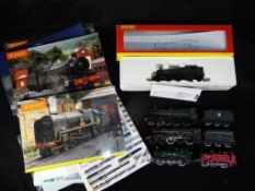 Hornby - 1 boxed and 4 unboxed Hornby OO Gauge steam locomotives, and model railway ephemera.