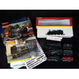 Hornby - 1 boxed and 4 unboxed Hornby OO Gauge steam locomotives, and model railway ephemera.