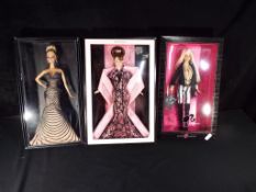Barbie by Mattel - a collection of three boxed Barbie dolls to include the Gold Label Collection