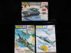 Dinky Toys - Three Dinky Toys Kits in original packs. Lot consists of 1038 scorpion Tank, 1043 S.E.