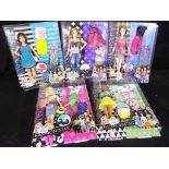 Barbie by Mattel - a collection of five Barbie Fashionistas dolls in blister packs to include model