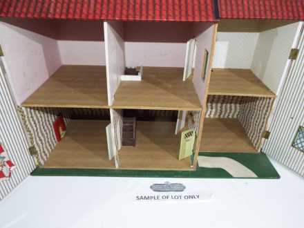 A two storey wooden dolls house with lights fitted, but untested, - Image 3 of 3