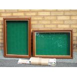 Two wooden display cases to suit Lledo cars and similar, One opens in portrait and One in Landscape,