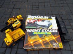 Diecast - Tonka Toys and Scalextric comprising crane, dumper, digger and car transporter,