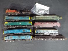 Hornby, Tri-ang and Mainline - OO gauge Five locomotives, One chassis, One motor and Three bodies,