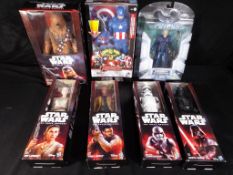 Action Figures - seven action figures by Hasbro and Artasylum, comprising Star Wars Stormtrooper,