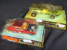 Dinky - Two boxed diecast model racing cars comprising, No.213 Ford Capri Rally Car and No.