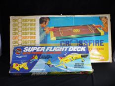 Ideal, Airfix - A boxed vintage Crossfire game by Ideal together with a boxed Super Flight Deck.