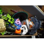 Halloween - A quantity of Halloween accessories to include masks, props.