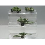 Dinky, Britains - Four unboxed Military vehicles / items.
