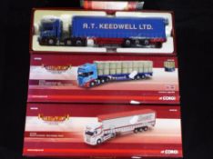 Diecast - three boxed Corgi Haulers of Renown to include CC13725 Scania Curtainside Barry Haulage,