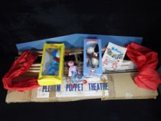 Pelham Puppets - a Pelham Theatre in its original box and three part boxed puppets comprising