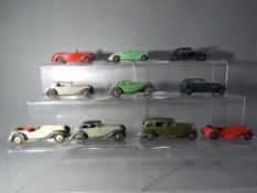 Dinky - Ten unboxed diecast model motor vehicles by Dinky to include # 39b, # 38e, # 40a,