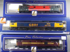 Lima - Three boxed OO gauge diesel / electric locomotives.