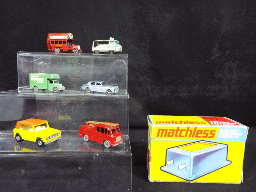 Matchbox - Six unboxed diecast model motor vehicles by Lesney to include Rolls - Royce Silver Cloud,