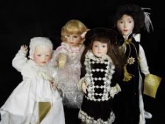 Dolls - a collection of good quality dressed dolls to include Franklin Mint, Heirloom baby doll,
