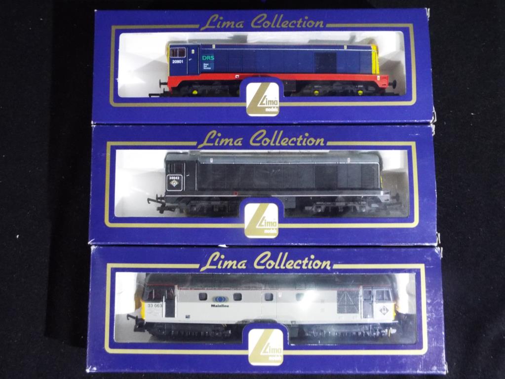 Model Railways - three Lima OO gauge diesel locomotives to include B.R. Mainline op.no.