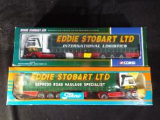 A Tekno 1:50 scale diecast model from The British Collection # 74 Eddie Stobart and a Corgi 1:50