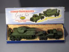 Dinky Toys - A boxed Dinky 698 Tank Transporter with Tank.