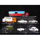 Corgi - Seven unboxed diecast model motor vehicles by Corgi to include Articulated Horse Box,