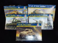Italeri - Five boxed Italeri 1:35 scale model kits of military vehicles. Lot includes 202 Sd.Kfz.